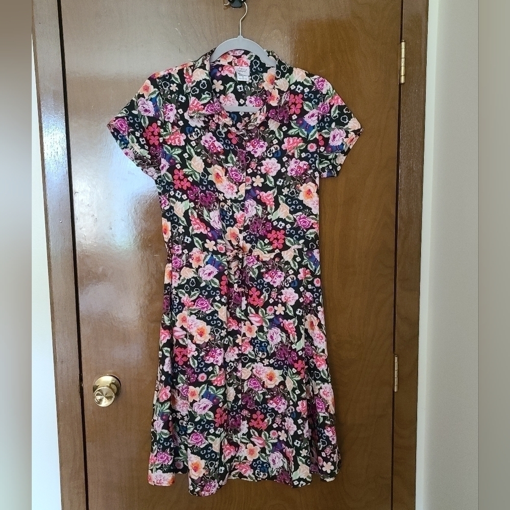 PRINTED shirt dress floral sz ps - Picture 5 of 8
